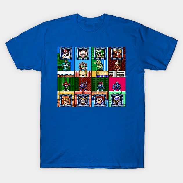 Mega Man 6 Bosses T-Shirt by SuperSensei